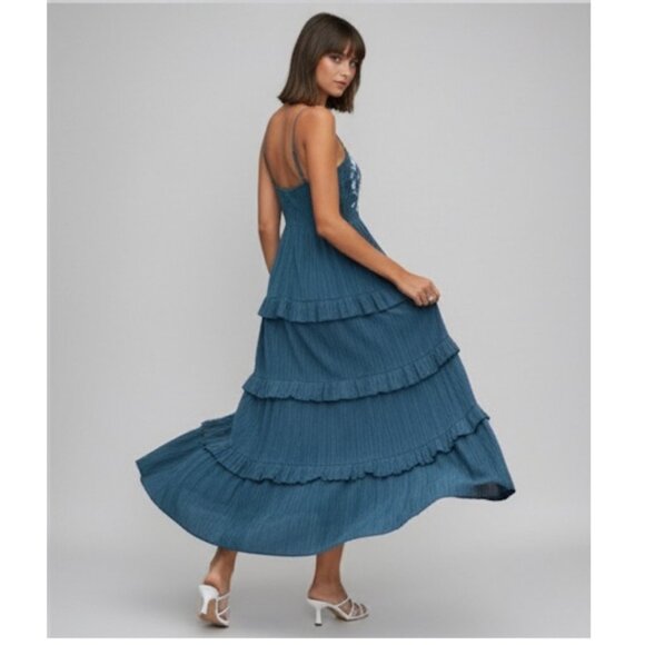 Floral Embroidered Layered Hem Cami Dress - Picture 4 of 9